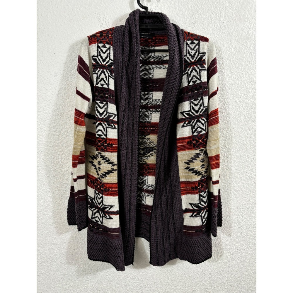 BCBGMAXAZRIA Women's Southwestern‎ Cardigan Sweater Size L Acrylic Knit